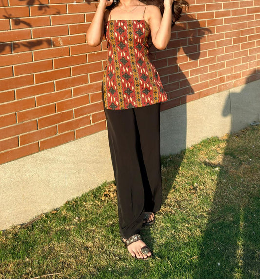 Rust Ikat Corset kurti