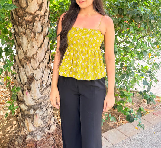Lime Blossom Peplum Top