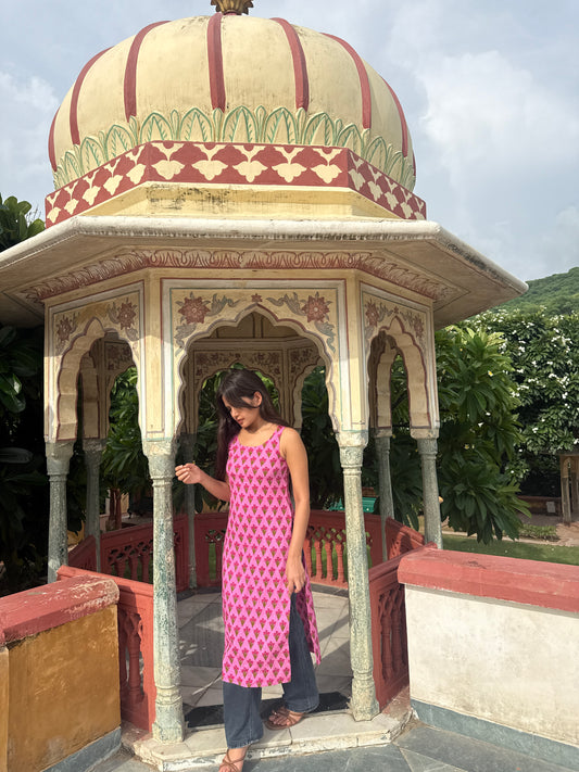 Pink Blossom Kurti