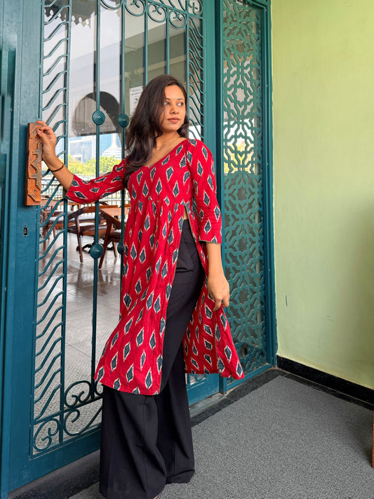 Ruby Ikat Kurti