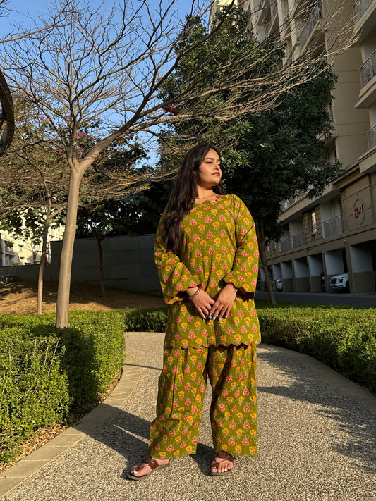 Gulbahar Scallop Cotton Co-ord Set