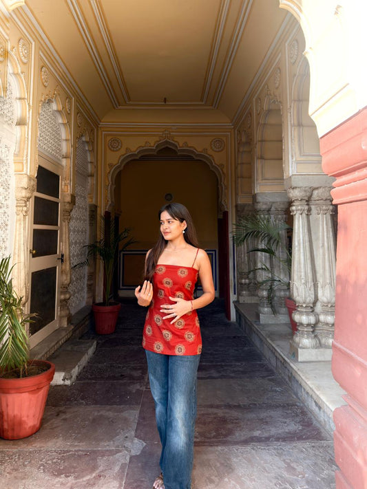 Rangrez orange Corset Kurti