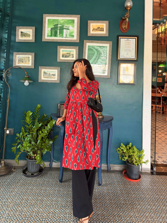 Ruby Ikat Kurti