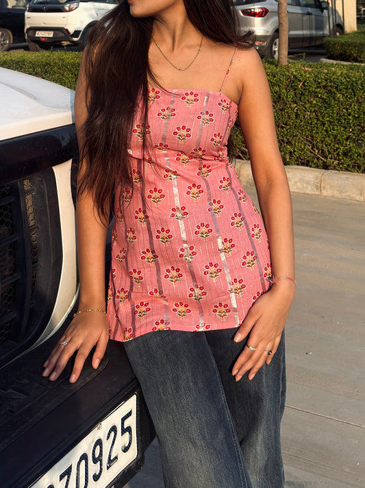 Rose Bloom Corset Kurti