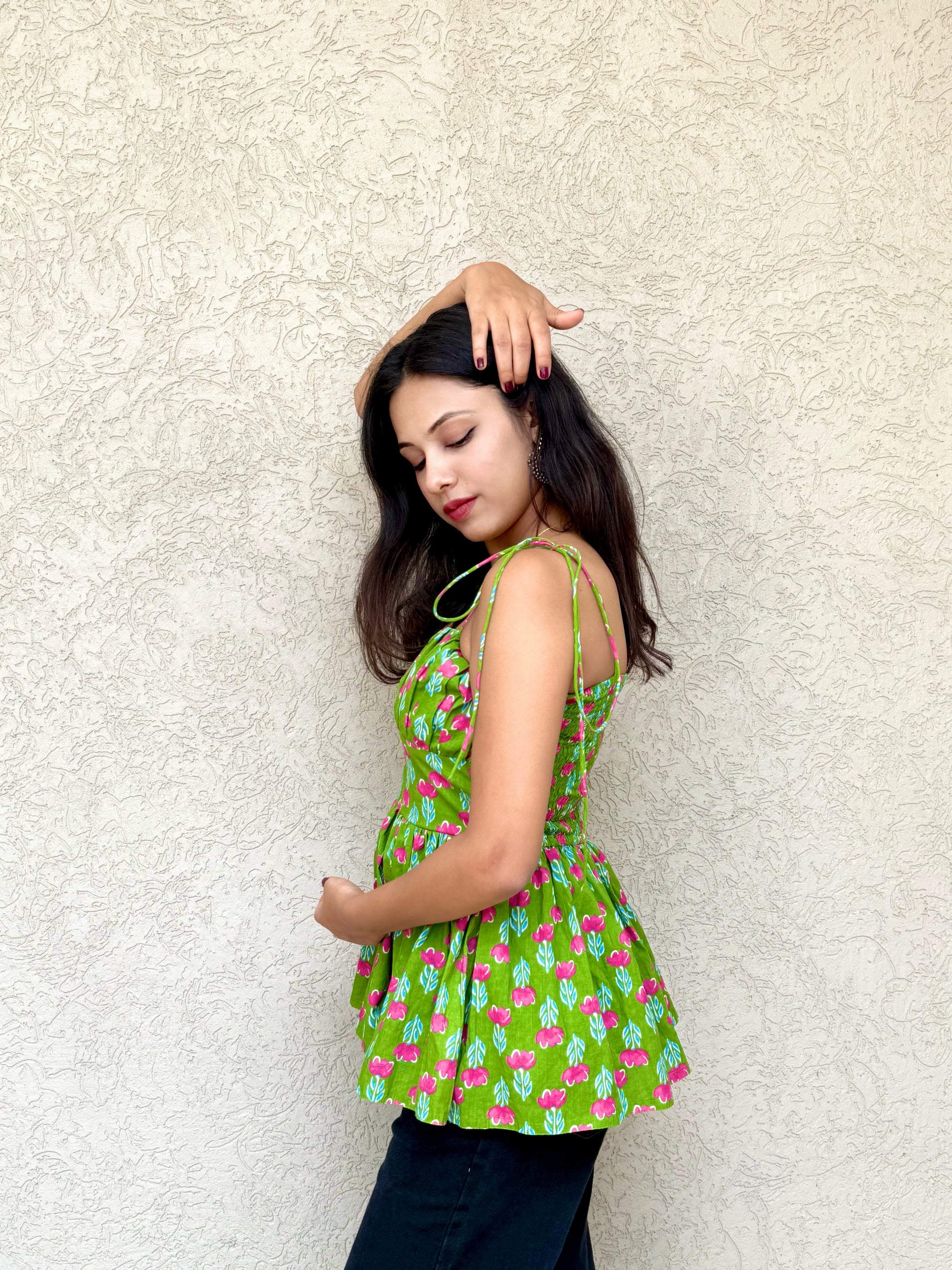 Women's Sleeveless Peplum Top