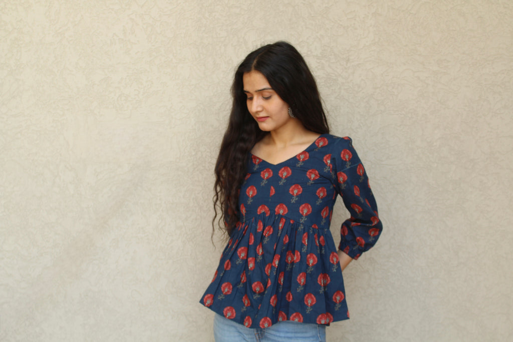 Printed Peplum Top
