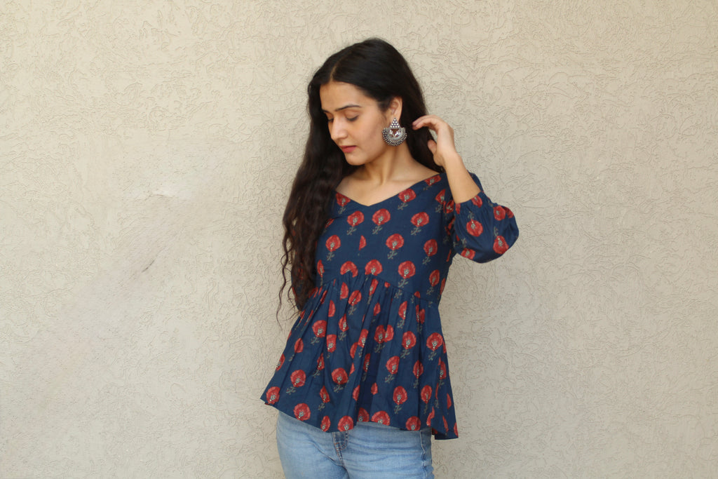 Printed Peplum Top
