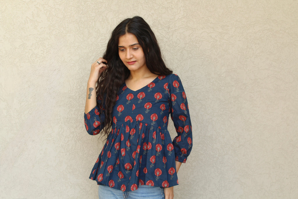 Printed Peplum Top