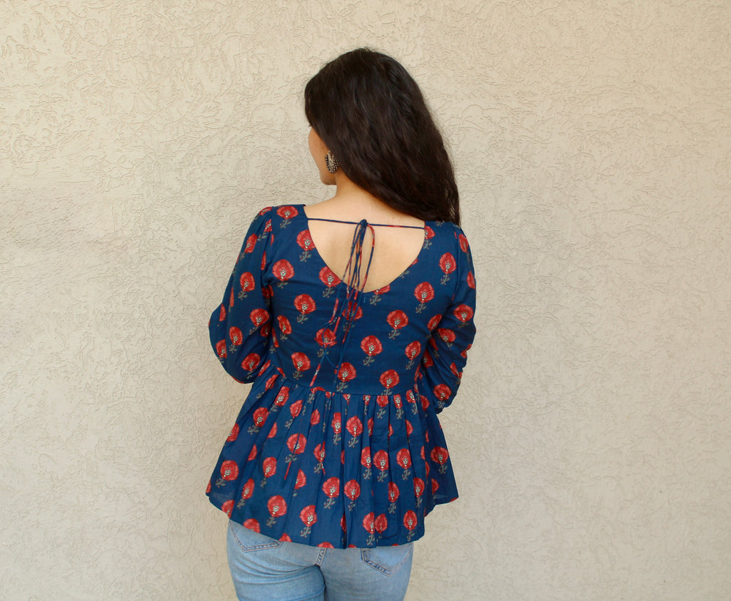 Printed Peplum Top