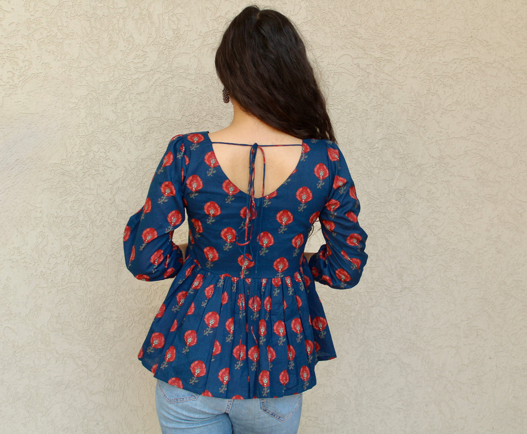 Printed Peplum Top
