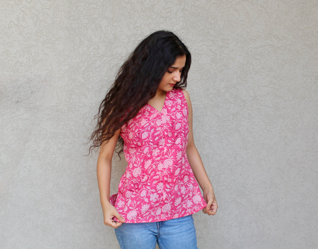 Sleeveless V-Neck Top