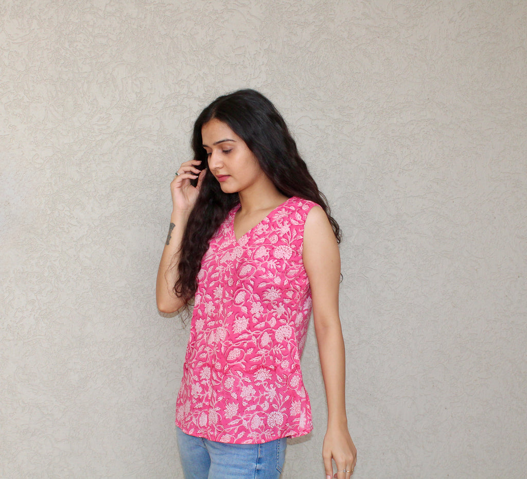 Sleeveless V-Neck Top