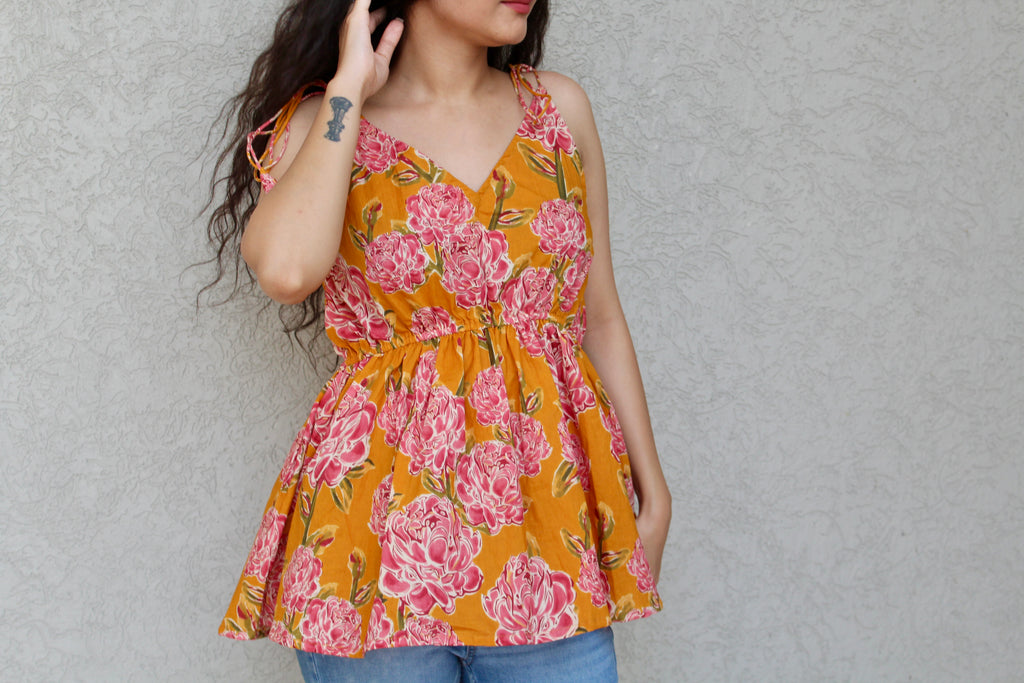 Tie-Strap Peplum Top