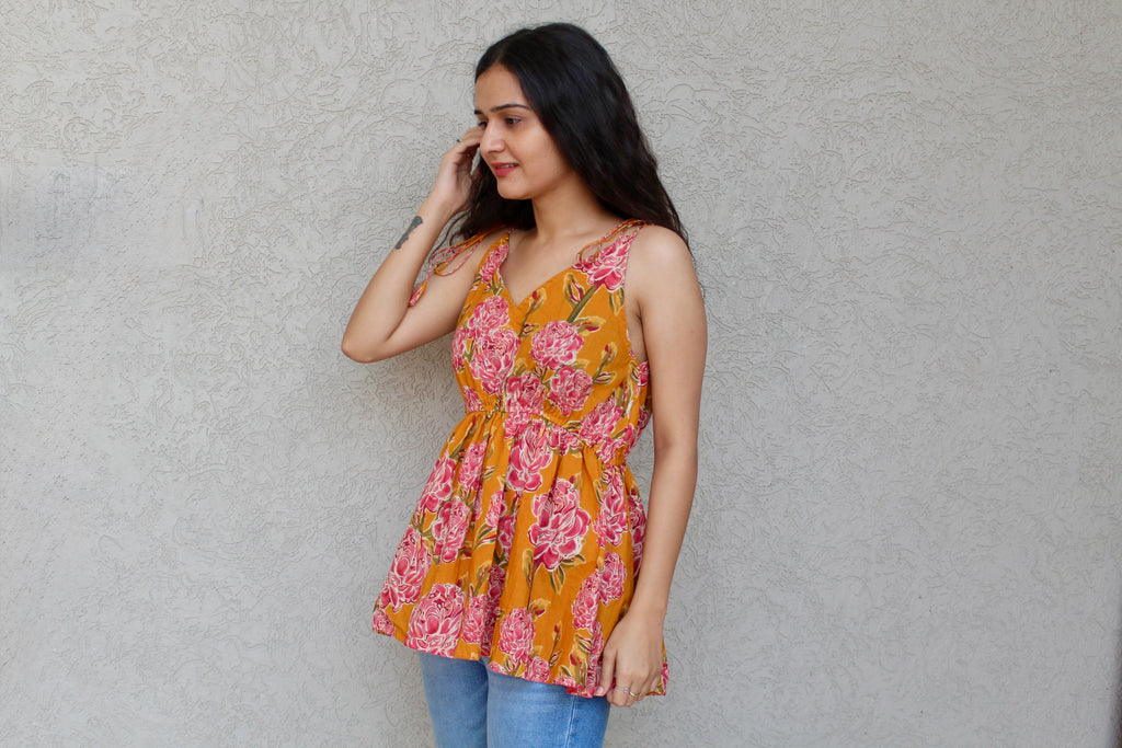 Tie-Strap Peplum Top