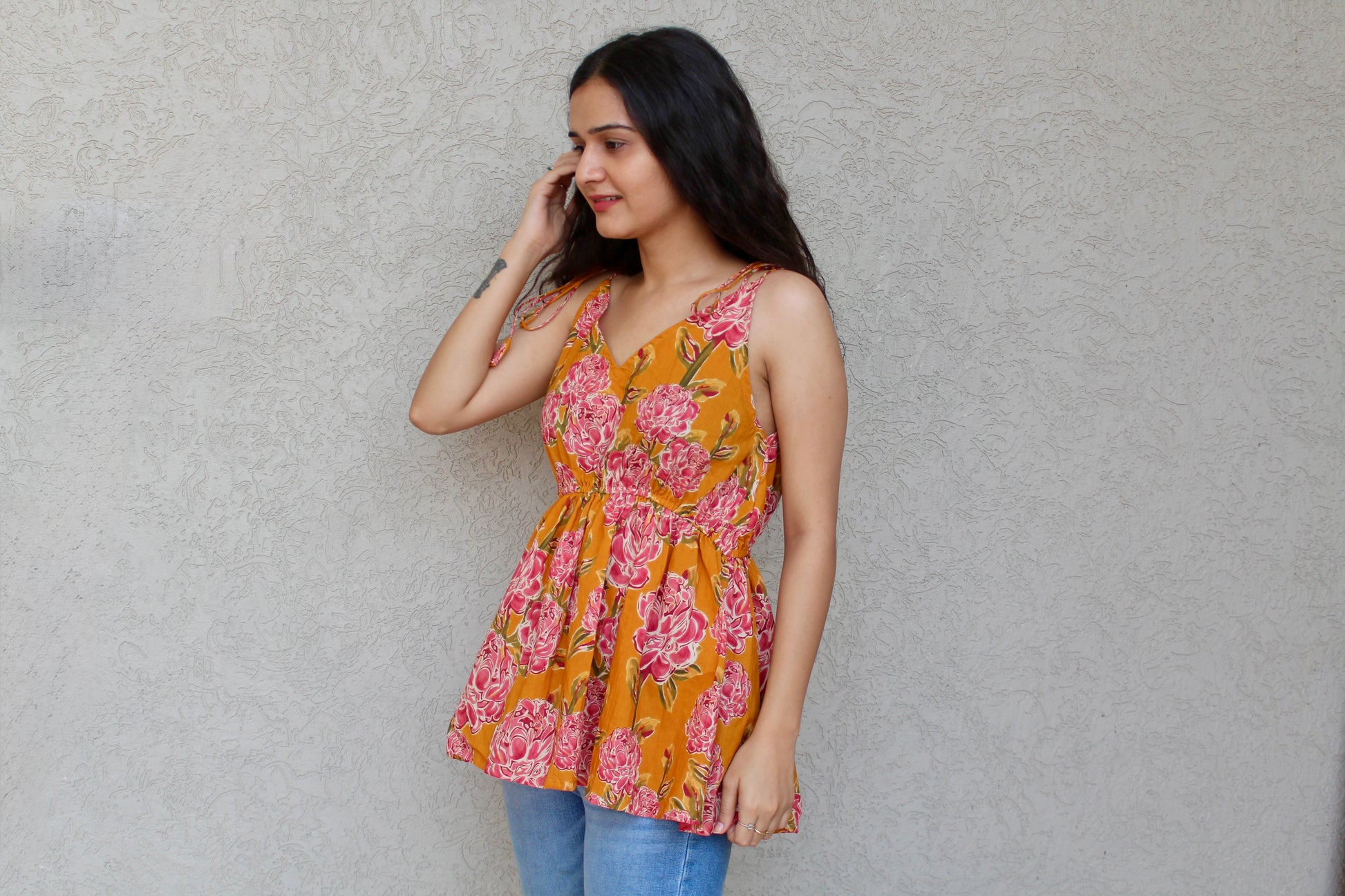 Tie-Strap Peplum Top