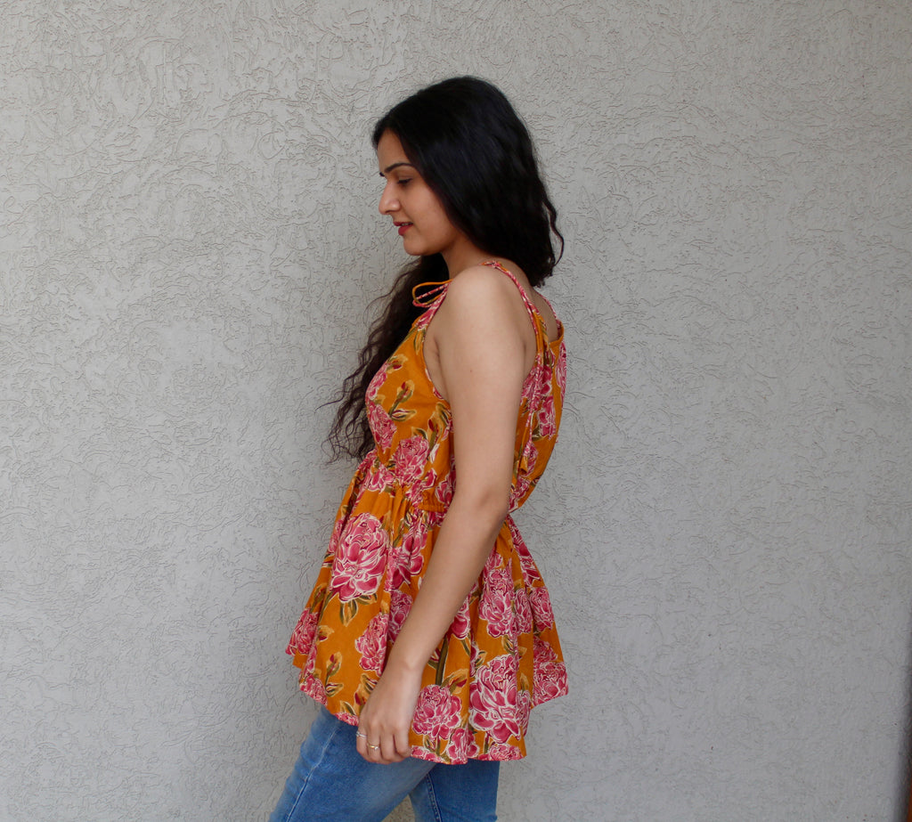 Tie-Strap Peplum Top