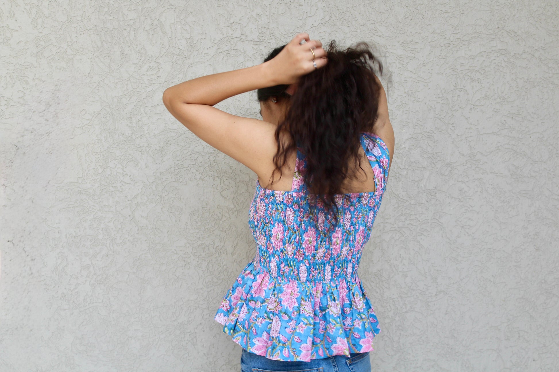Smocked Peplum Top