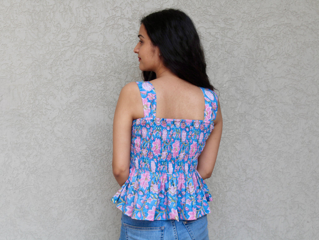Smocked Peplum Top