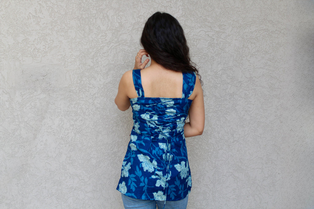 Wide Strap Floral Tunic Top