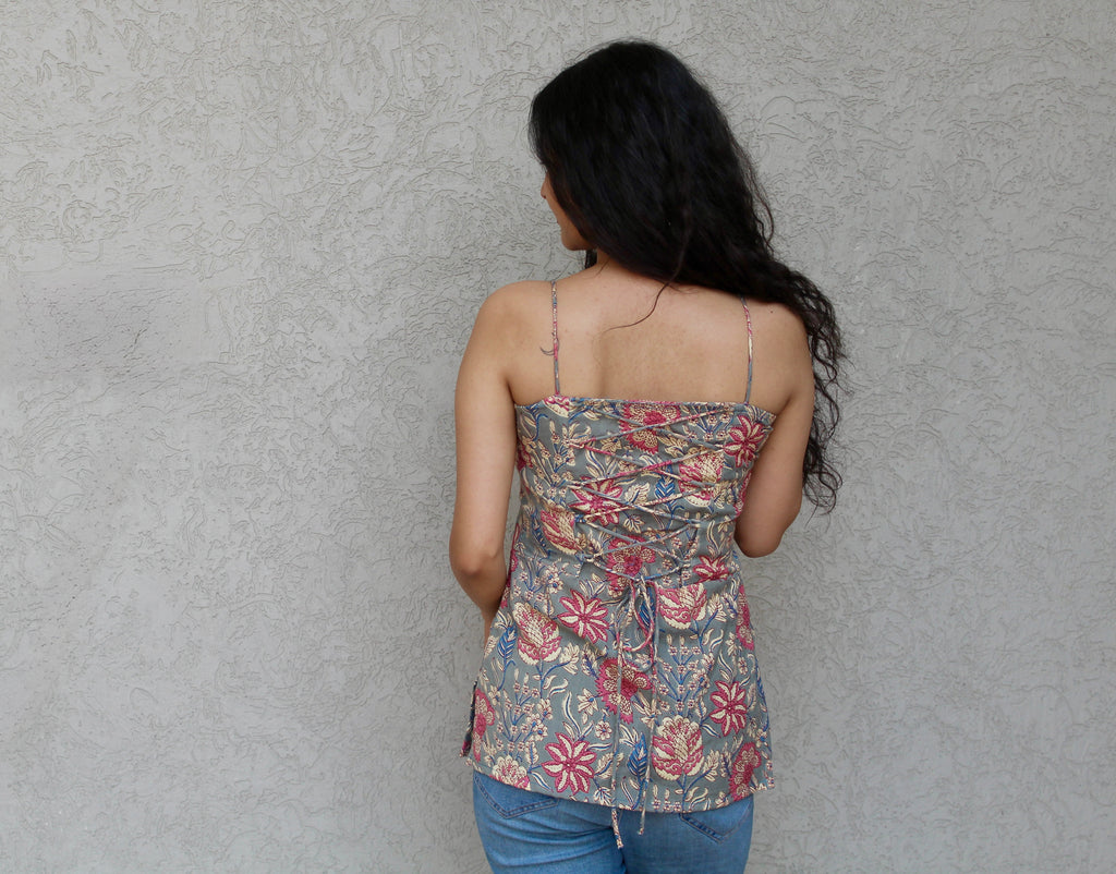 Printed Strappy Tunic Top